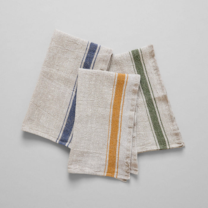 Vintage Stripe Linen Tea Towel — overall view