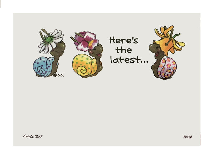 Vintage Suzy's Zoo Stick'ems Mini Memo Note Pad Self-Stick Removable Notes 40 Sheets - Snail Ladies