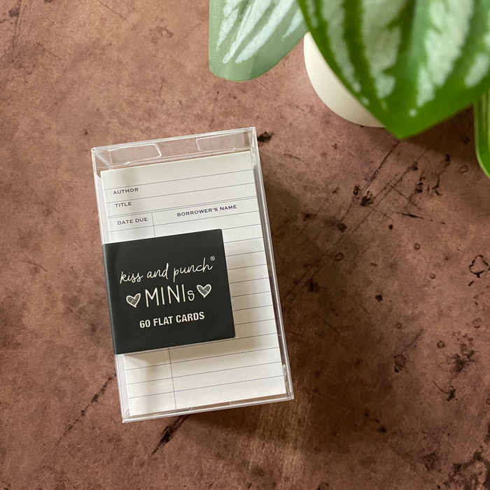 WHITE Library Card Minis™ - Flat Notecard Set of 60