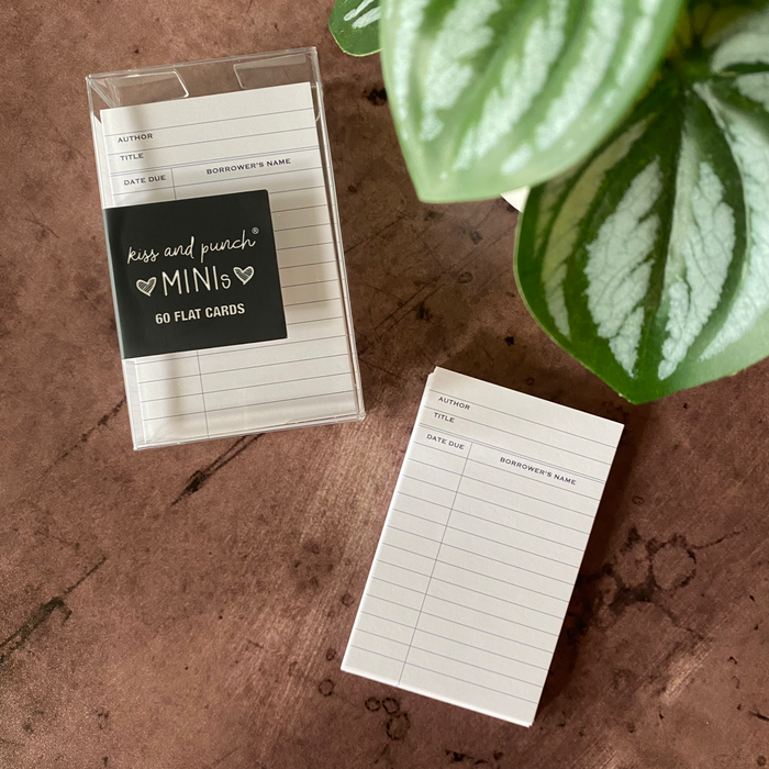 WHITE Library Card Minis™ - Flat Notecard Set of 60