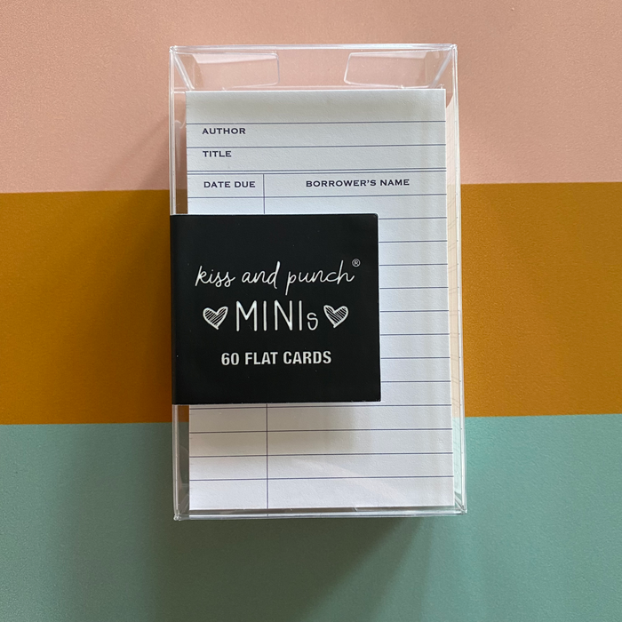 WHITE Library Card Minis™ - Flat Notecard Set of 60