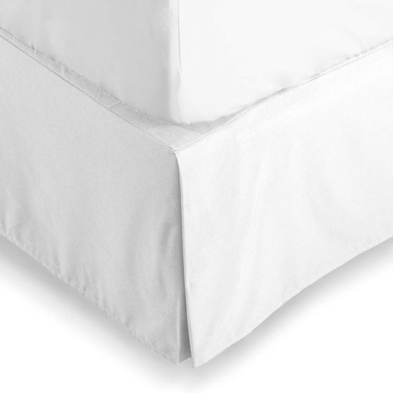 White Queen Bed Skirt / Dust Ruffle 14" Drop Microfiber
