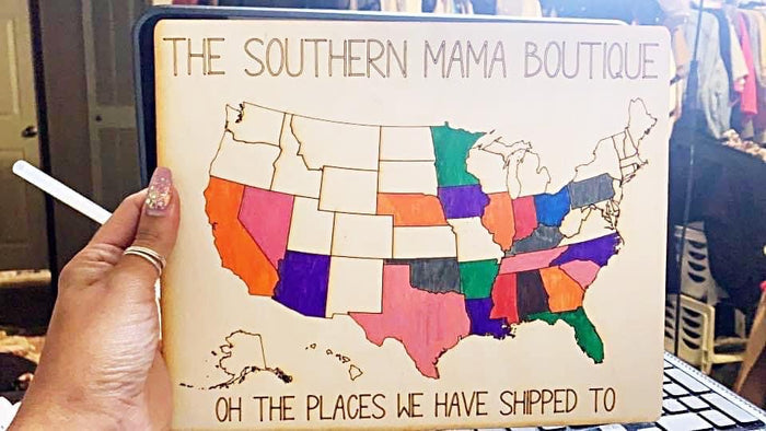 Wholesale | 1 pc | Oh the places we shipped to USA Wood Map