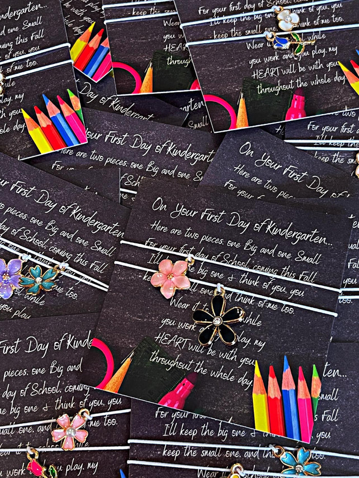 Wholesale | 10 packs | Back To School Kindergarten Mommy & Me Bracelet Set - Carded
