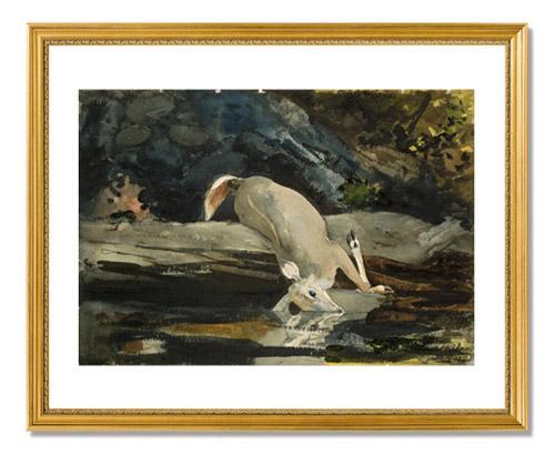 MFA Prints archival replica print of Winslow Homer, The Fallen Deer from the Museum of Fine Arts, Boston collection.
