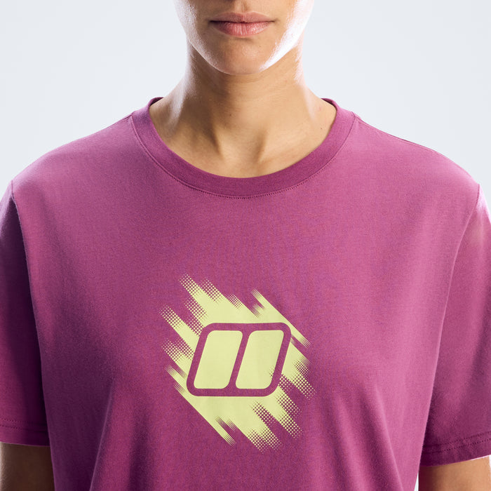 Women's Sketched Blocks Essential Tee - Purple